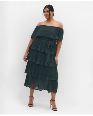 City Chic Plus Size Night Garden Maxi Dress - Blue