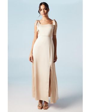 Oasis Satin Midi Bridesmaid Dress - Blue