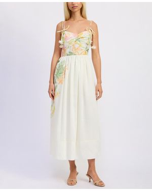 En Saison Sleeveless Bustier V-neck Midi Dress - White