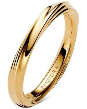 PANDORA Twisted 14k Plated Band Ring - Metallic