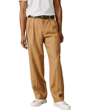 aubi Belvedere Relaxed Linen Trouser - Natural