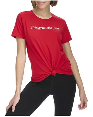 Tommy Hilfiger Knot Front Logo T-shirt - Red