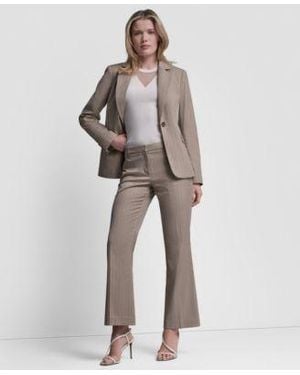 DKNY Vertical Pinstripe Blazer Jacket Modern Fit Pinstripe Pants - Natural