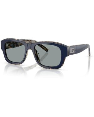 DIESEL Rectangle Y2k Sunglasses Dl2020u - Blue