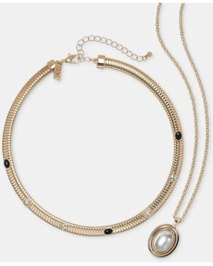 INC International Concepts Mixed Stone Collar & Pendant Necklaces - White