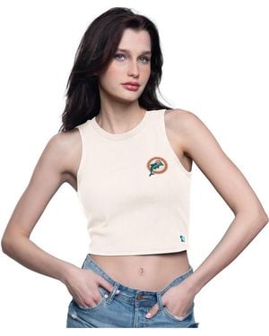 Starter Miami Dolphins Show Up Cropped Tank Top - White