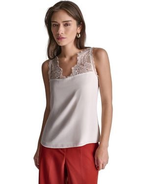 BCBGMAXAZRIA Sleeveless V-neck Top - Red