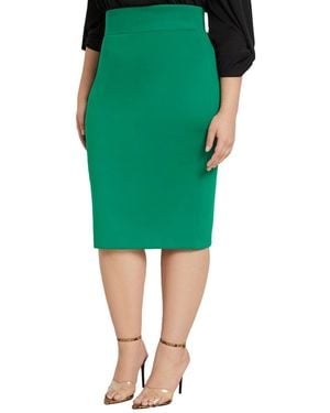 Eloquii Plus Size Neoprene Pencil Skirt - Green