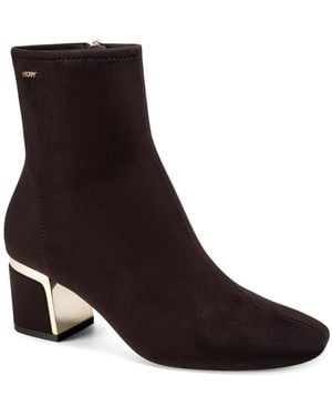 DKNY Chiara Heeled Dress Booties - Brown