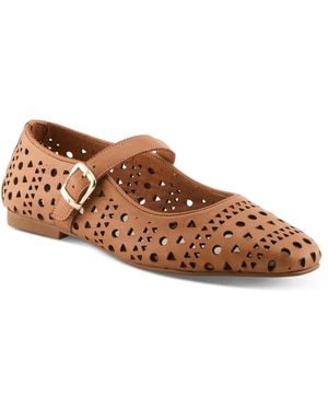 Spring Step Mary Jane Flat - Brown