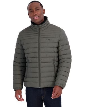 Calvin Klein Stand Collar Sherpa Mid Puffer Jacket - Gray