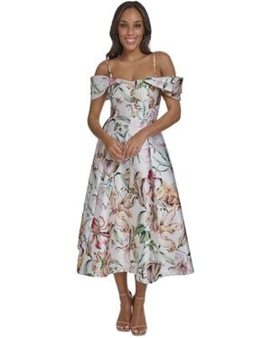 green emerald velvet dress Eliza J Off-the-Shoulder Evening Dress EJ2M0055