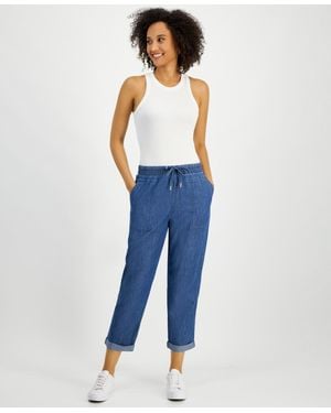 Nautica Chambray Cuffed jogger Pants - Blue