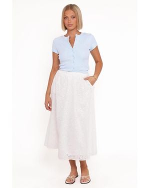 Petal & Pup Sinead Eyelet Maxi Skirt - White