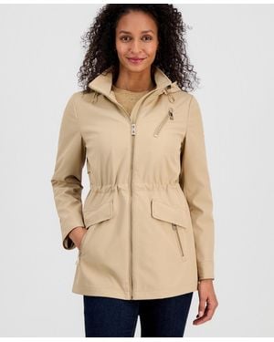 Michael Kors Michael Zip-front Hooded Anorak - Natural