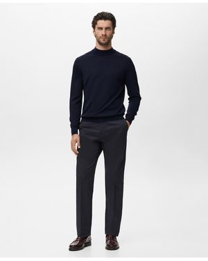 Mango Wool Turtleneck Sweater - Blue