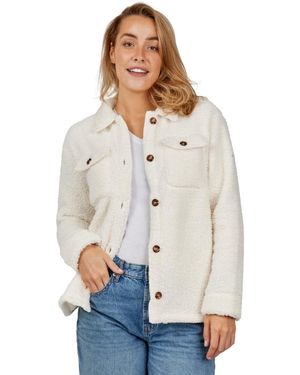Free Country High Pile Shacket - White