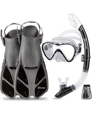 Seavenger Aviator Snorkeling Set: Single Window Mask - Metallic