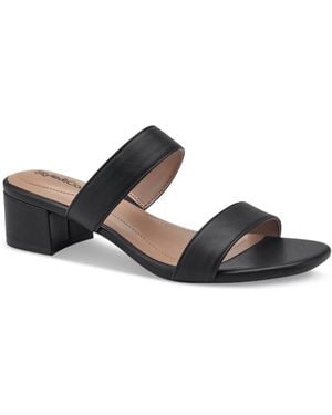 Style & Co. Victoriaa Double Band Block Heel Dress Sandals - Black
