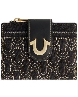 TRUE RELIGION Horseshoe Quilted Small Wallet - Black