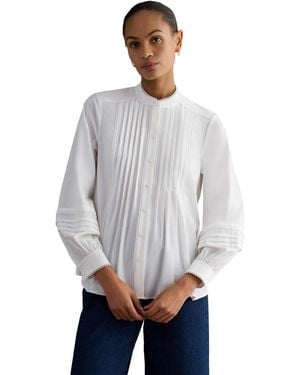 Hobbs Dannie Cinched-waist Collard Shirt - Gray