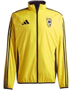 adidas Gold/black Columbus Crew 2025 Anthem Reversible Full-zip Jacket - Yellow