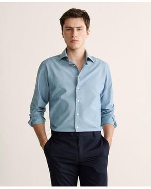 Mango Cotton Slim Fit Shirt - Blue