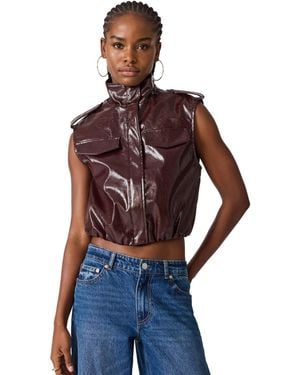 Steve Madden Luxie Faux Leather Vest - Red