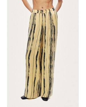Nocturne Striped Wide-leg Pants - Natural