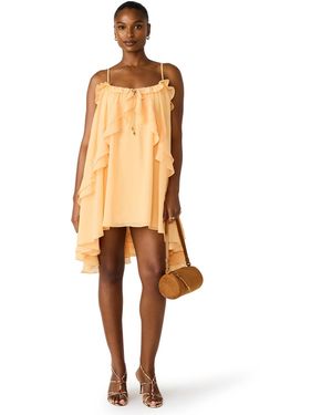 Steve Madden Ruffled Square Neck Dress - Natural