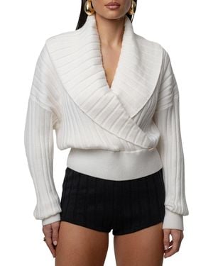 JLUXLABEL Ease Forward Knit Top - White