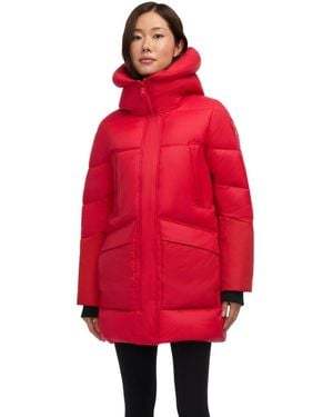 Pajar Heirani Mid-length Quilted Parka Puffer - Red
