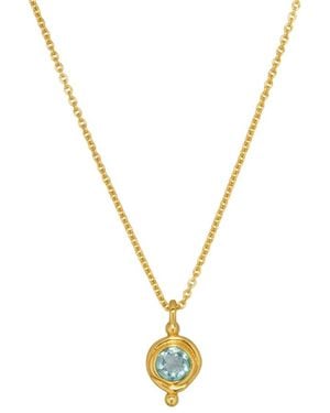Ottoman Hands Birthstone Pendant Necklace - Metallic