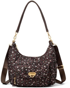 Baggallini Coastal Flip Lock Half Moon Bag - White