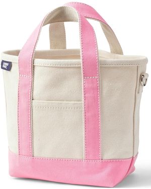 Lands' End Small 3 Pocket Open Top Canvas Tote Bag - Pink