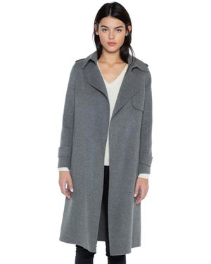 Jennie Liu Cashmere Wool Double-faced Overcoat - Gray