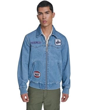 Levi's Cotton Western Bomber Jacket - Blue