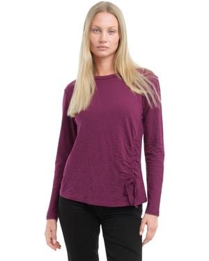 Wilt Clothing Long Sleeve Ruched Side Tee - Purple