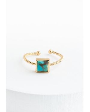Starfish Project Jayne Turquoise Square Ring - White