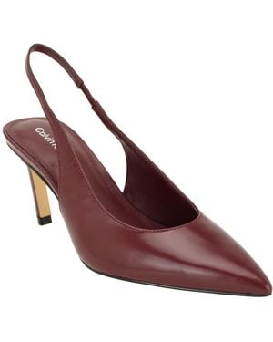 Calvin Klein Biancya Leather Pointed Toe Slingback Pumps - Purple