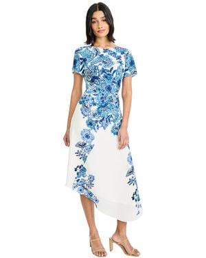Maggy London Short-sleeve Midi Dress - Blue