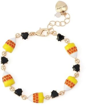 Betsey Johnson Faux-stone Halloween Candy Corn Link Bracelet - Metallic