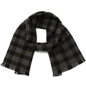 Calvin Klein Plaid Fringe Scarf - Black