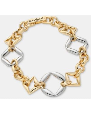 KARL LAGERFELD Puffy Geometric Link Flex Bracelet - Metallic