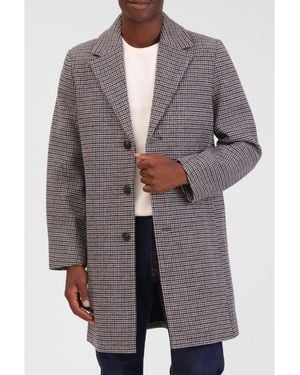 Bagatelle Homme Houndstooth Faux Wool Top Coat - Gray