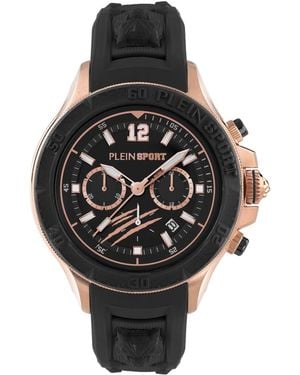 Philipp Plein Warrior Tech Chronograph Date Quartz Silicone Strap 47.5mm - Black