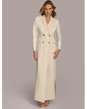 Donna Karan Long Sleeves Coat Dress - Natural