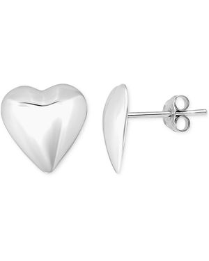 Giani Bernini Sculptural Heart Stud Earrings - Metallic