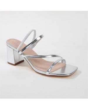 BERNESS Hattie Strappy Block Heel Sandals - White