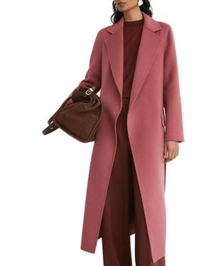 Reiss Marlowe Wool-blend Double-breasted Blind-seam Coat - Red